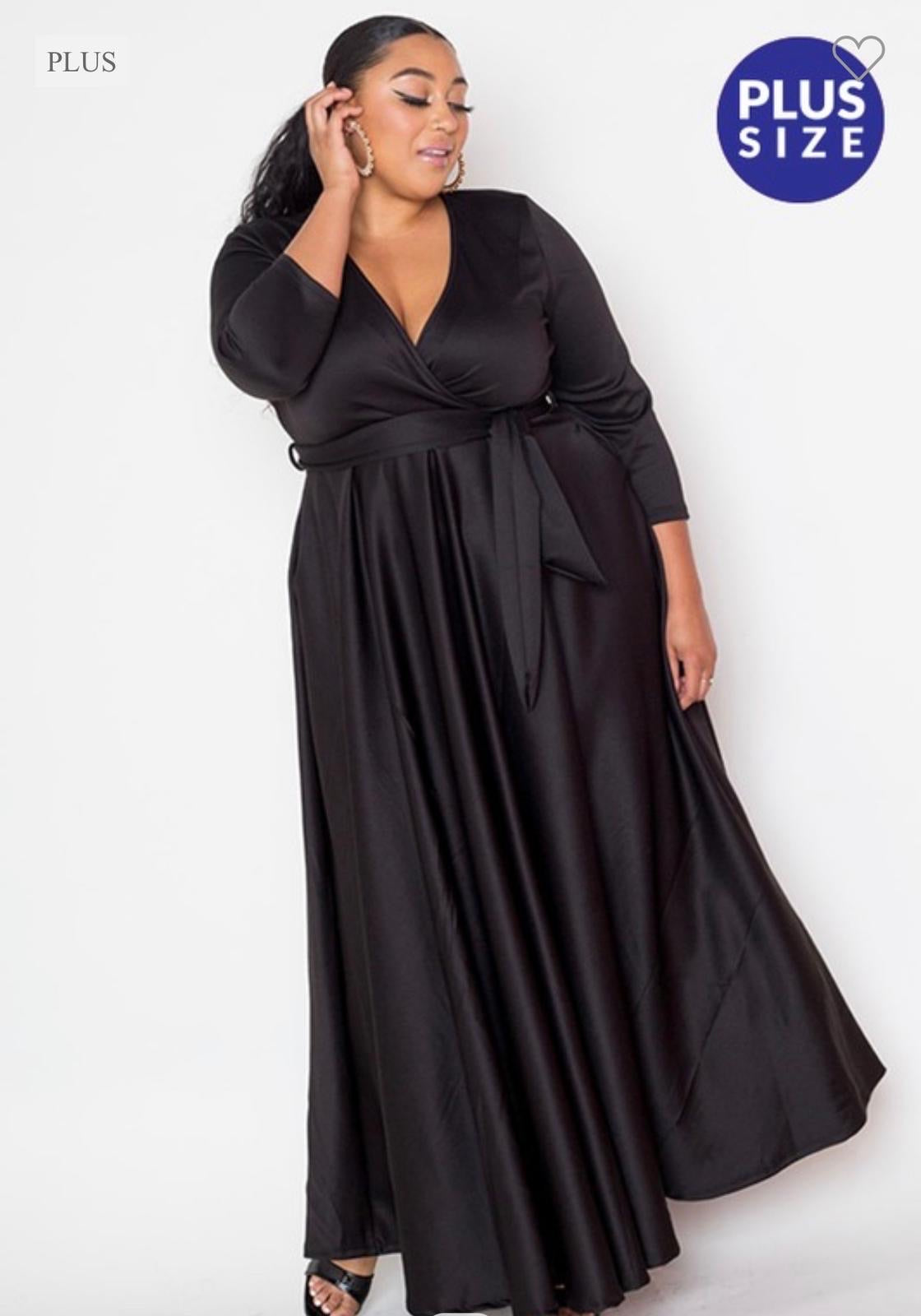 The WINSOME Surplice Wrap Maxi - Curvy Queens Boutique